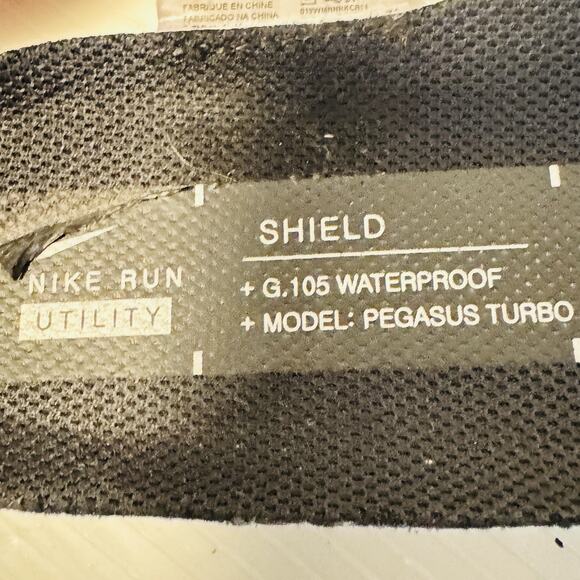 Nike Pegasus Turbo Shield Shoes Womens 8.5 Black Purple Yellow Waterproof Run - Picture 11 of 13